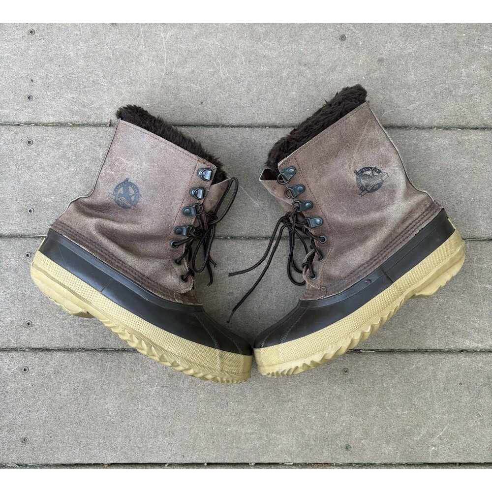 Sorel X Eddie Bauer Fur Lined Duck Boots Winter Women’s 8 Brown Snow